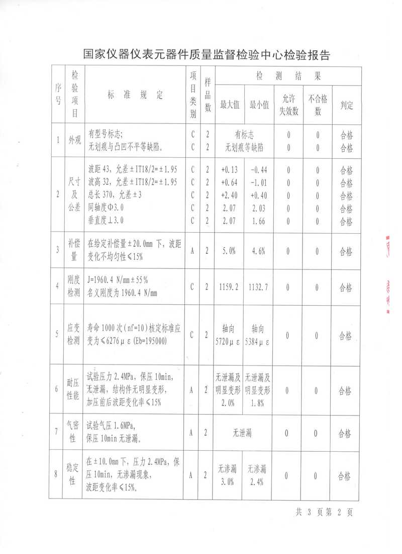 《波紋補償器》特種設備形式實驗報告